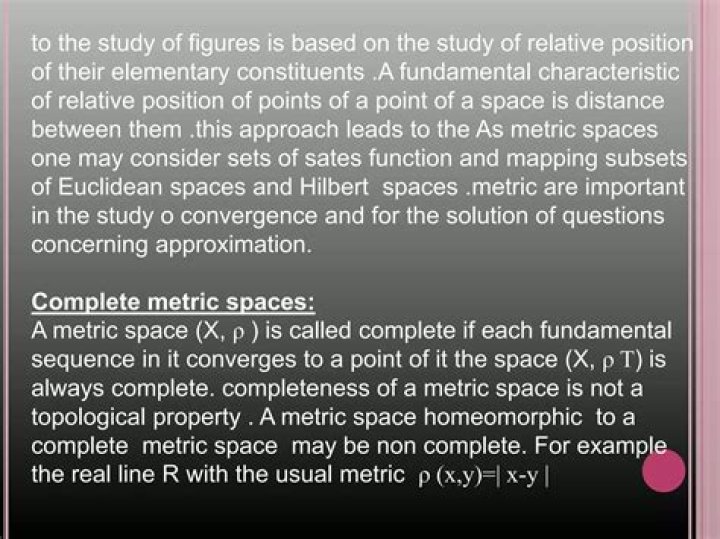 A not complete metric space?