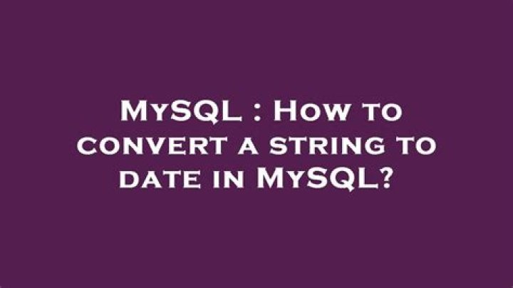 How to convert a string to date in MySQL?