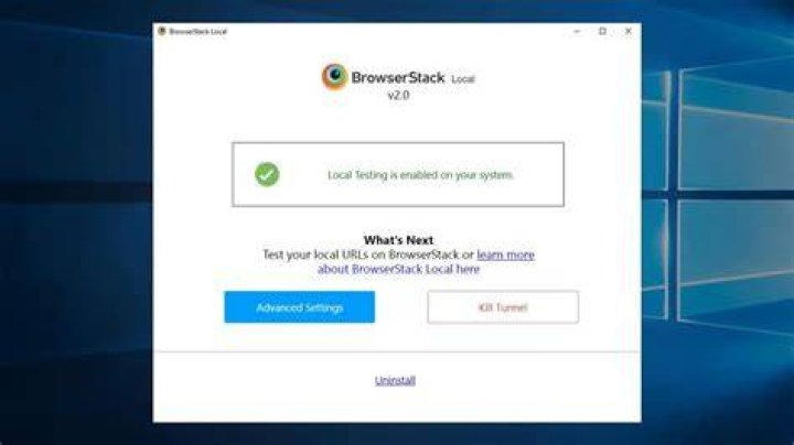 Local Testing enabled using windows desktop app