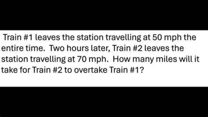 Math contest problem about 2 trains leaving the same station at different times [closed]