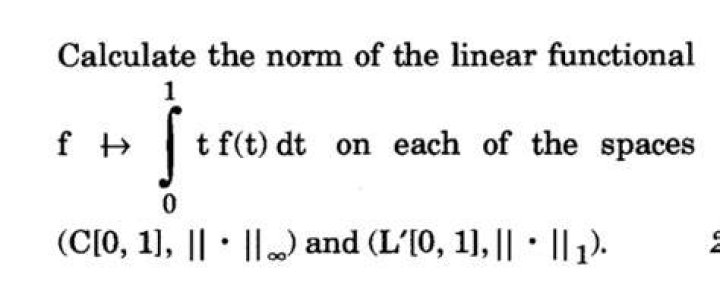 Norm of the linear functional