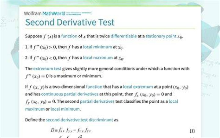 Second partial derivative test question