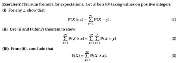 Tail sum for expectation