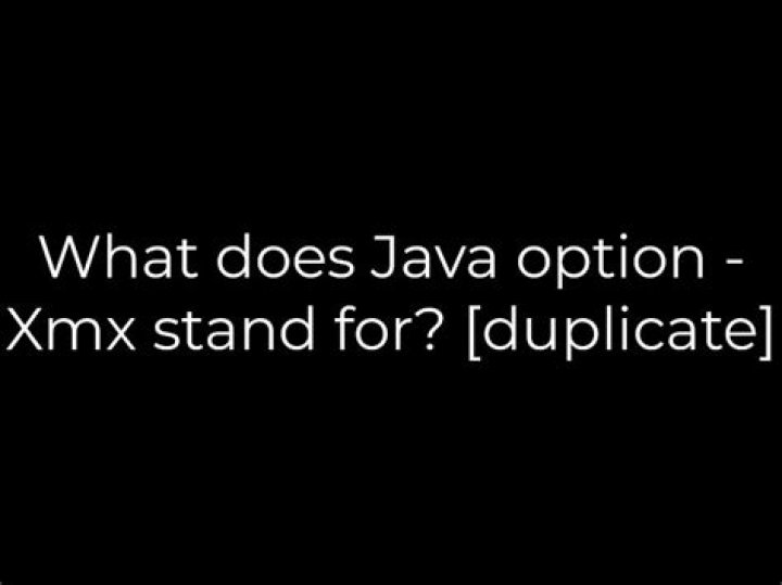 What does Java option -Xmx stand for? [duplicate]
